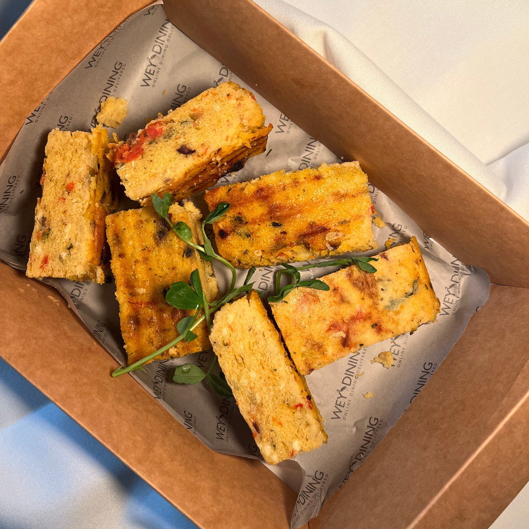 Sunblush Tomato, Olive And Vegan Cheese Polenta